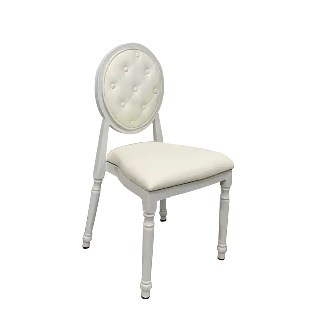 Louis Leather White Chair ATHOOR-SKU-000049