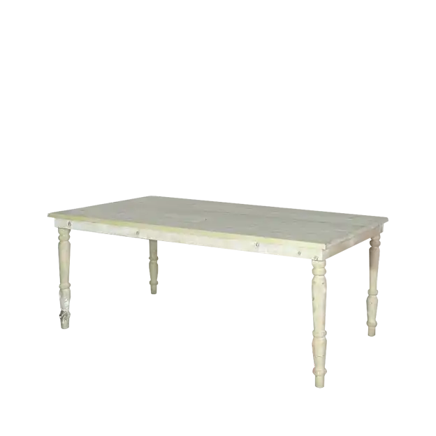 2 Meters White Rustic Dining Table for rent