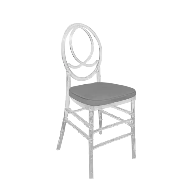 Acrylic Dior Chair-Silver Cushion