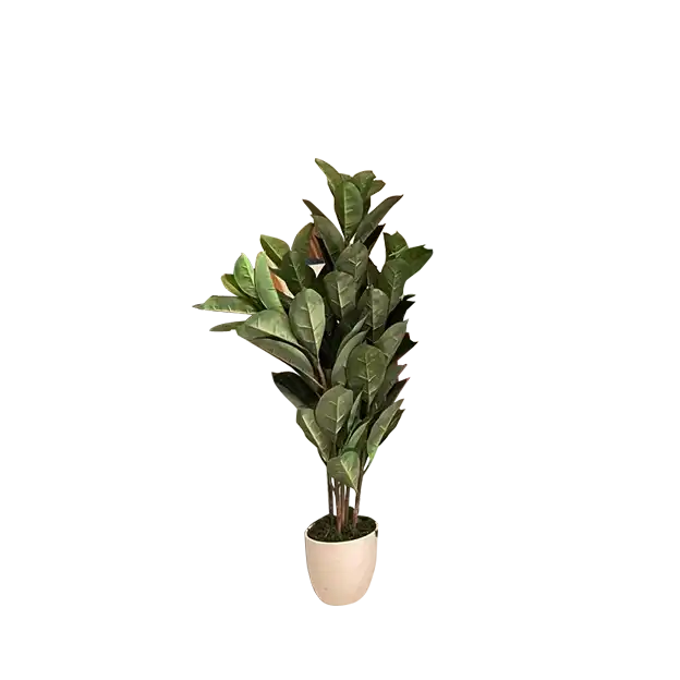 White Flower Pot with Artificial Plant-Small