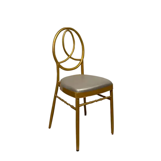Dior Chair Golden-Silver Leather Cushion ATHOOR-SKU-000040