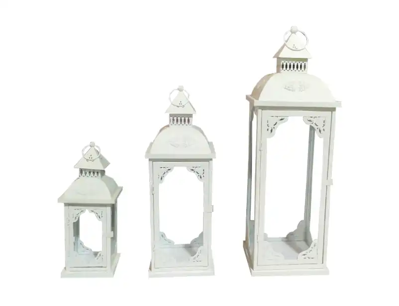 Metal Lanterns White Set