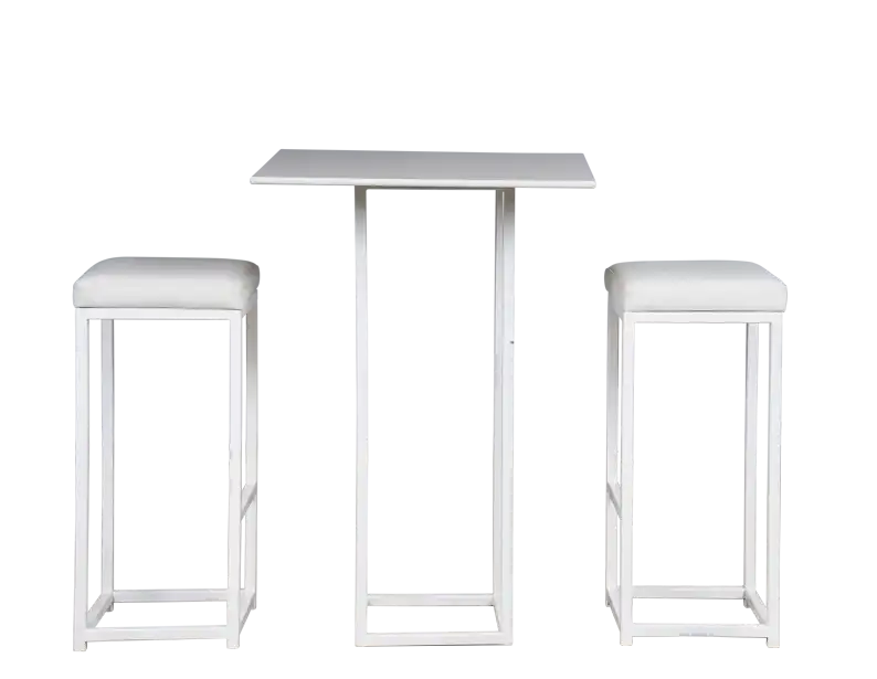 Square Metal Base Cocktail Table - White for rent