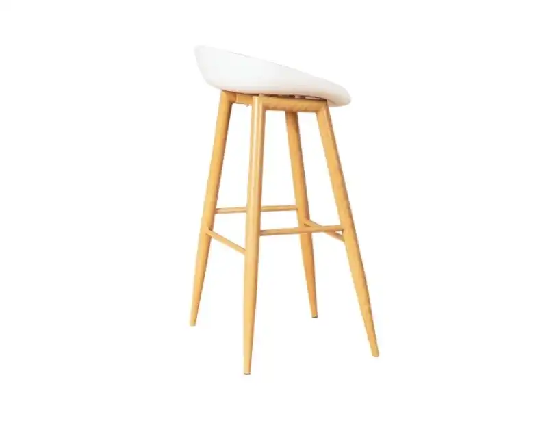 Scandinavian Bar Stool - White Seat for rent