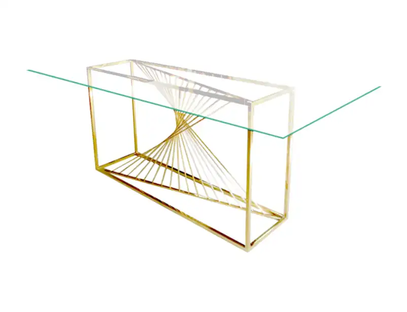 Spiral Gold Glass Table