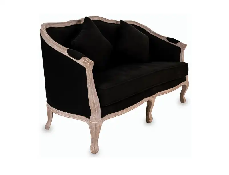 Provence Two Seater Sofa - Black for rent