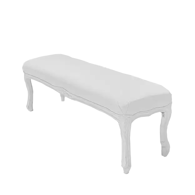 Bridal White Leather Bench
