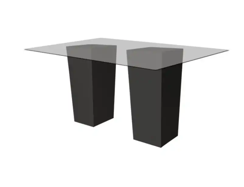 Le Minou Rectangle Glass Cocktail Table - Black