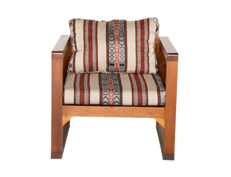 Wooden Grid Single Seater Sofa - Saddu Modern for rent