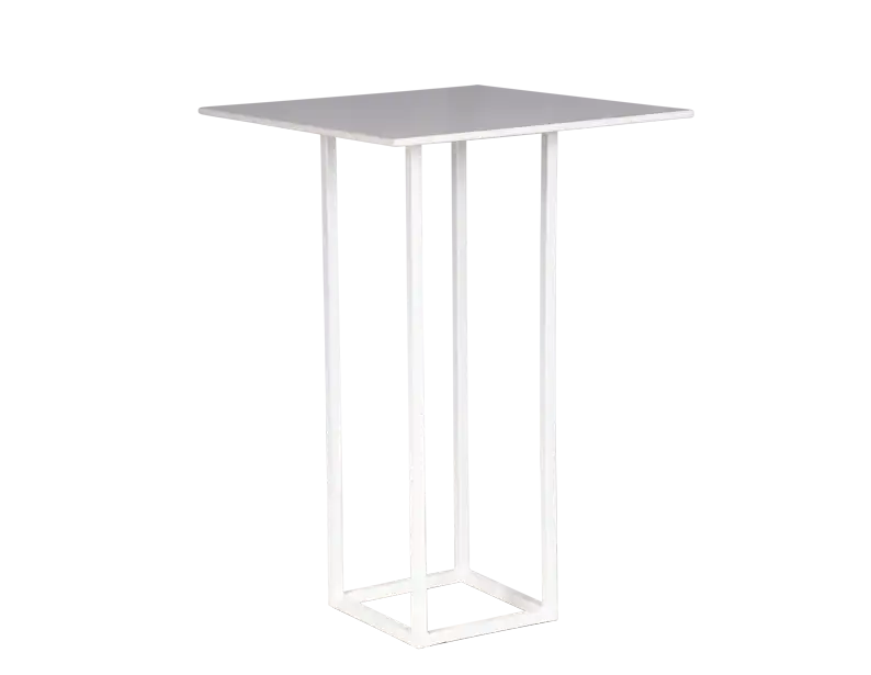 Square Metal Base Cocktail Table - White for rent