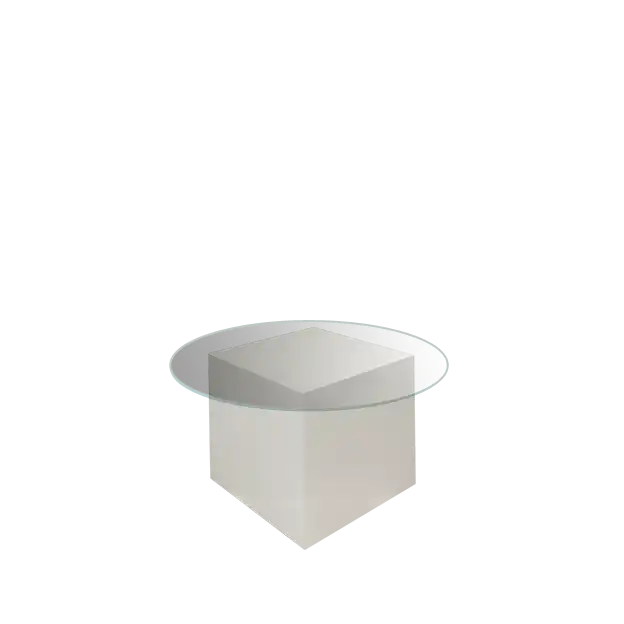 40x40 Square Round Top Glass Coffee Table ATHOOR-SKU-000136