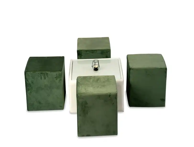 Mint Green Velvet Ottoman for rent