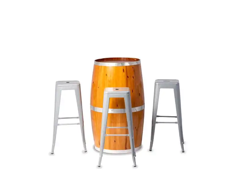 Wine Barrel Cocktail Table for rent