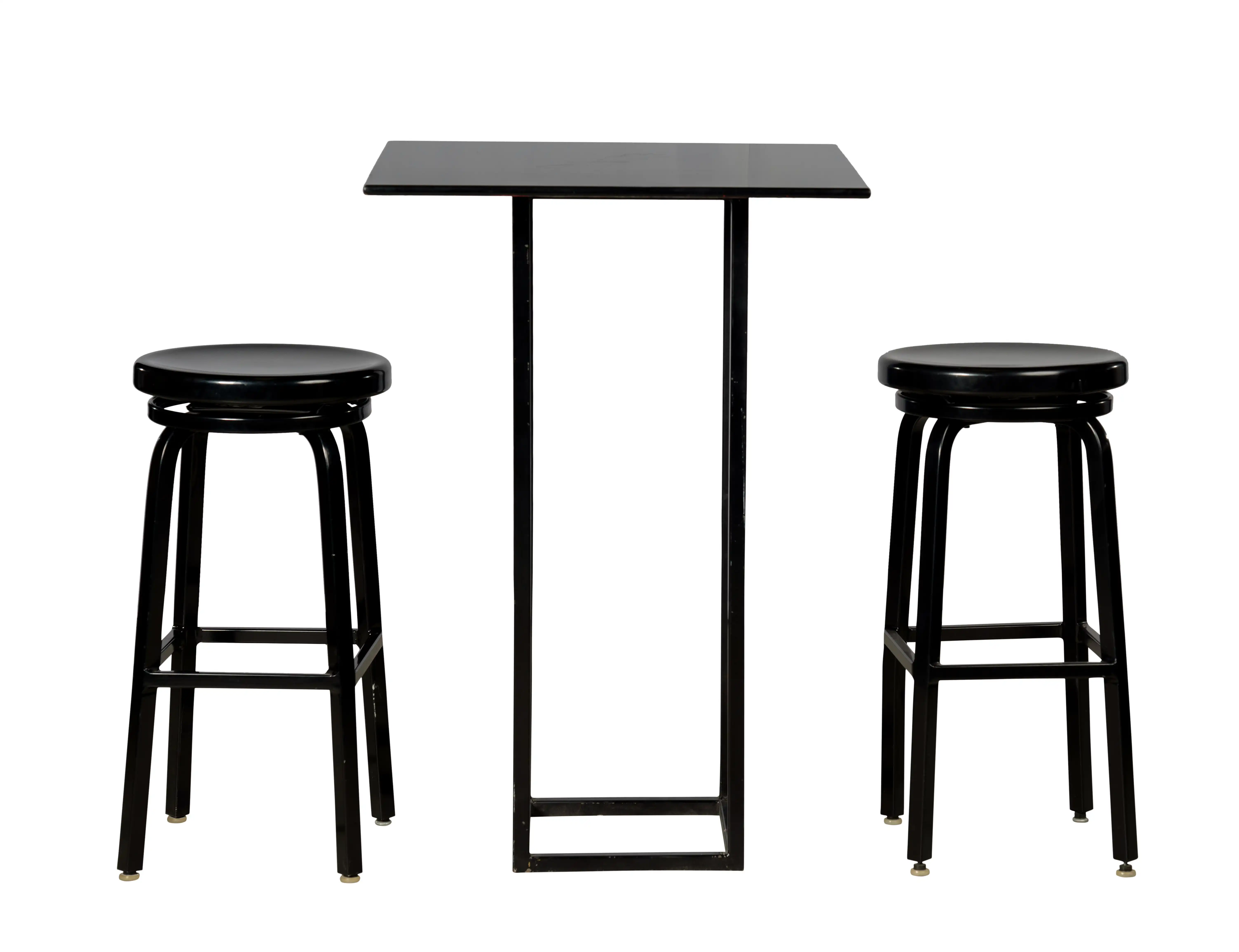 Square Metal Base Cocktail Table - Black for rent