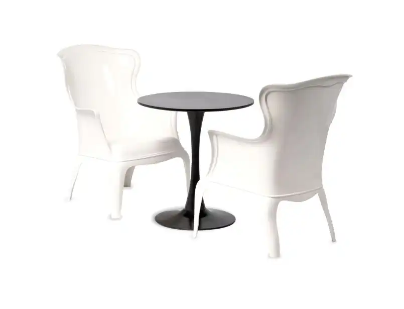 Glossy Elegant Arm White Chair for rent