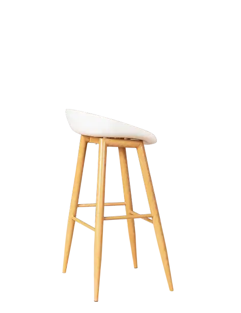 Scandinavian Bar Stool - White Seat for rent