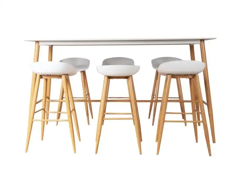 Scandinavian Bar Stool - White Seat for rent