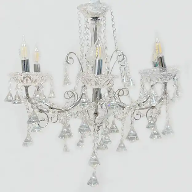 Silver Crystal Chandeliers-6 Bulbs for rent