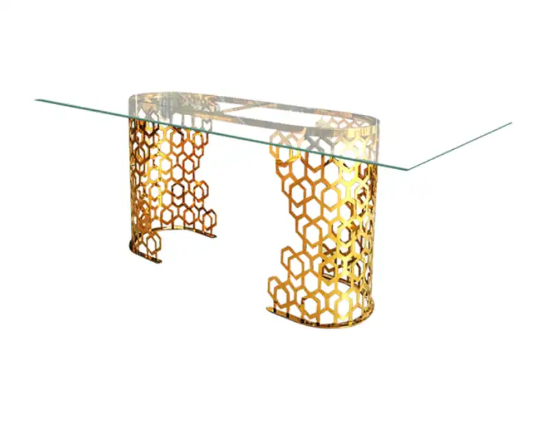 Mafred Gold Glass Table