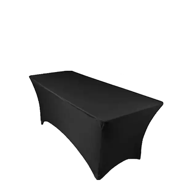 Banquet Table with Black Stretchable Cover