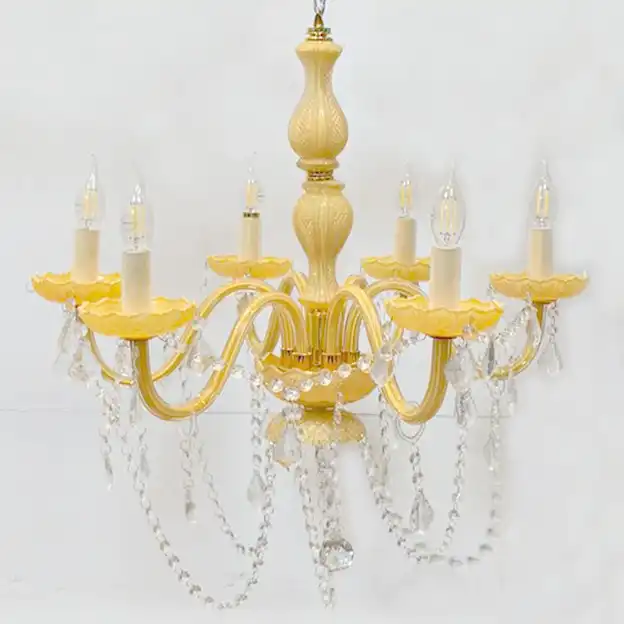 Golden Amber Chandeliers-6 Bulbs ATHOOR-SKU-000398