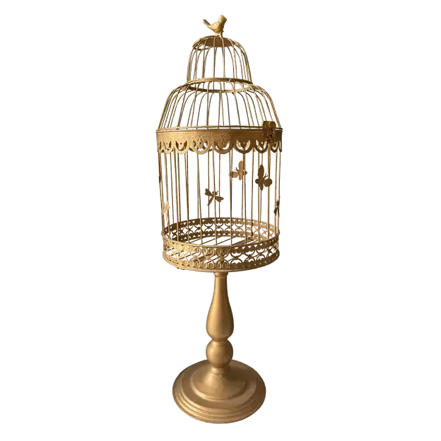 Gold Bird Cage Vintage Round for rent
