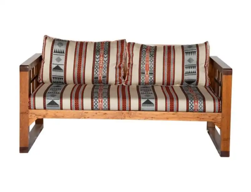 Wooden Grid Two Seater Sofa - Saddu Modern for rent