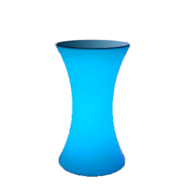 LED Cocktail Table Round Fitted Glass Top