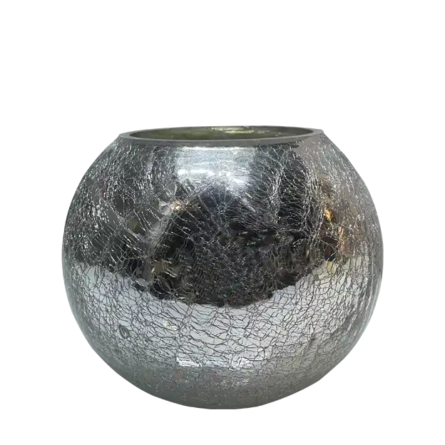 Silver Mirror Round Vase