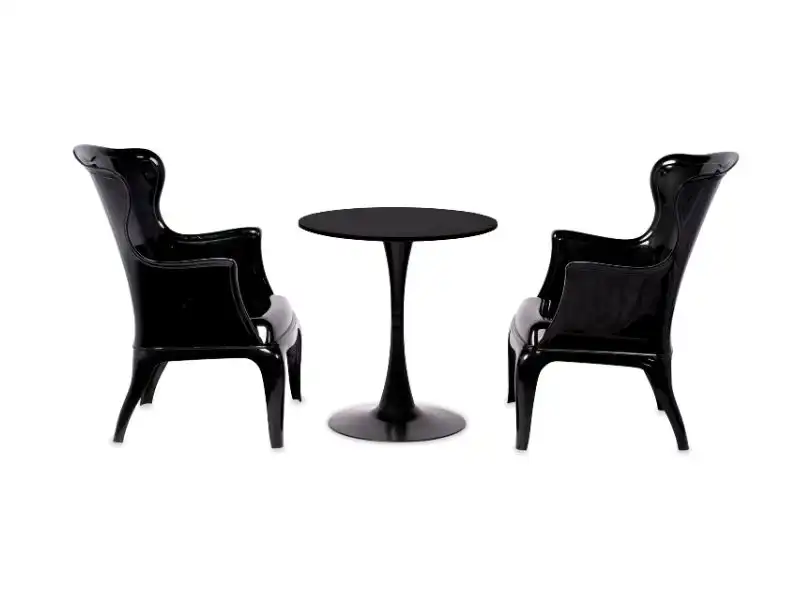 Glossy Elegant Arm Black Chair for rent