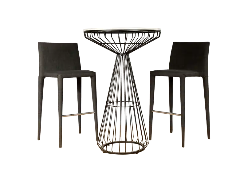 Wired Cocktail Table - Black DIA70 for rent