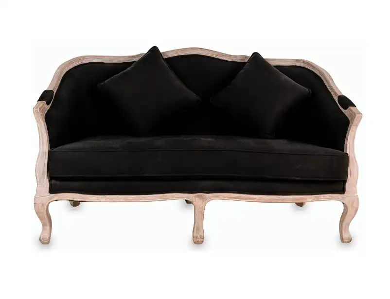 Provence Two Seater Sofa - Black