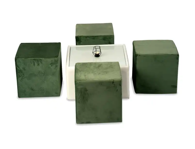 Mint Green Velvet Ottoman for rent