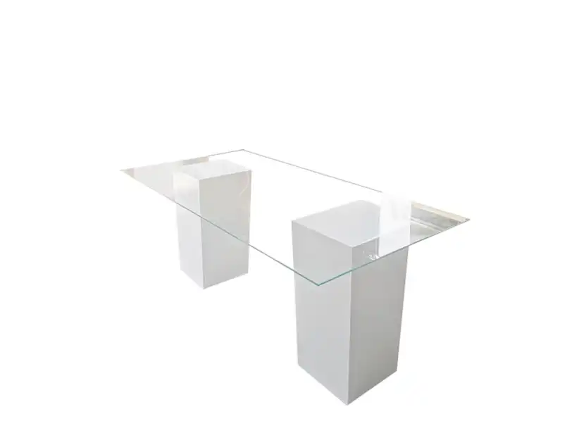 Le Minou Dining Glass Table - White (8pax)