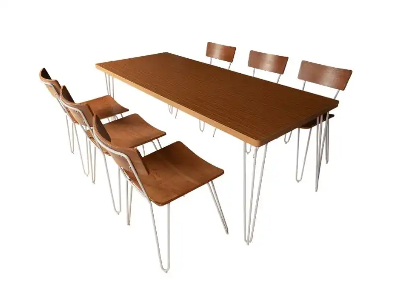 Hairpin Dinning Table | White Legs for rent