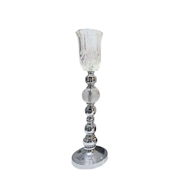 Radiance Clear Crystal Glass Candle Holder for rent