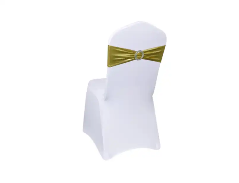 Banquet Chair White - Golden Ribbon