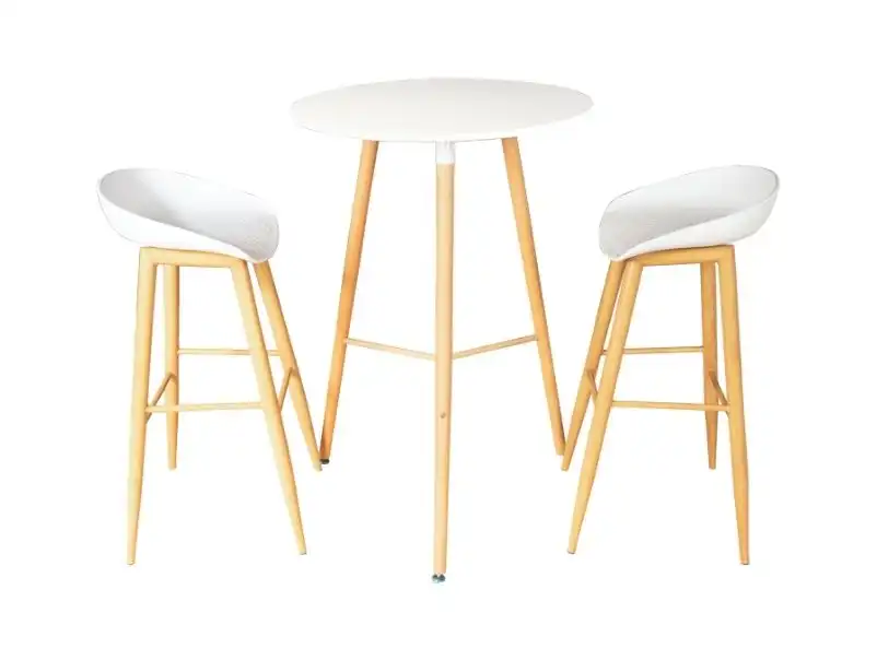 Scandinavian Bar Stool - White Seat for rent