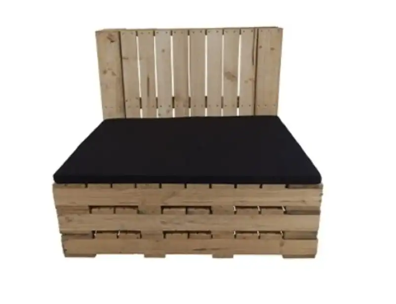 Pallet Sofa Two Seater Black Cushion