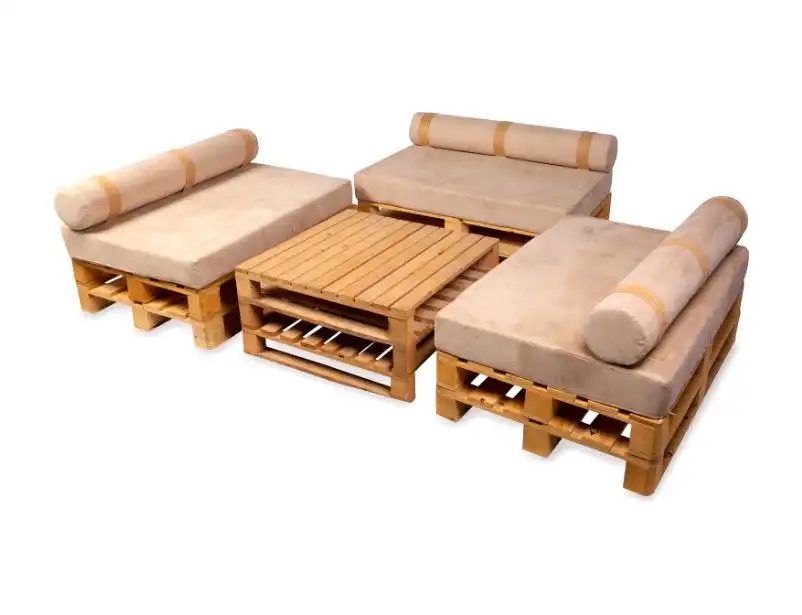 Pallet Sofa Two Seater Beige for rent