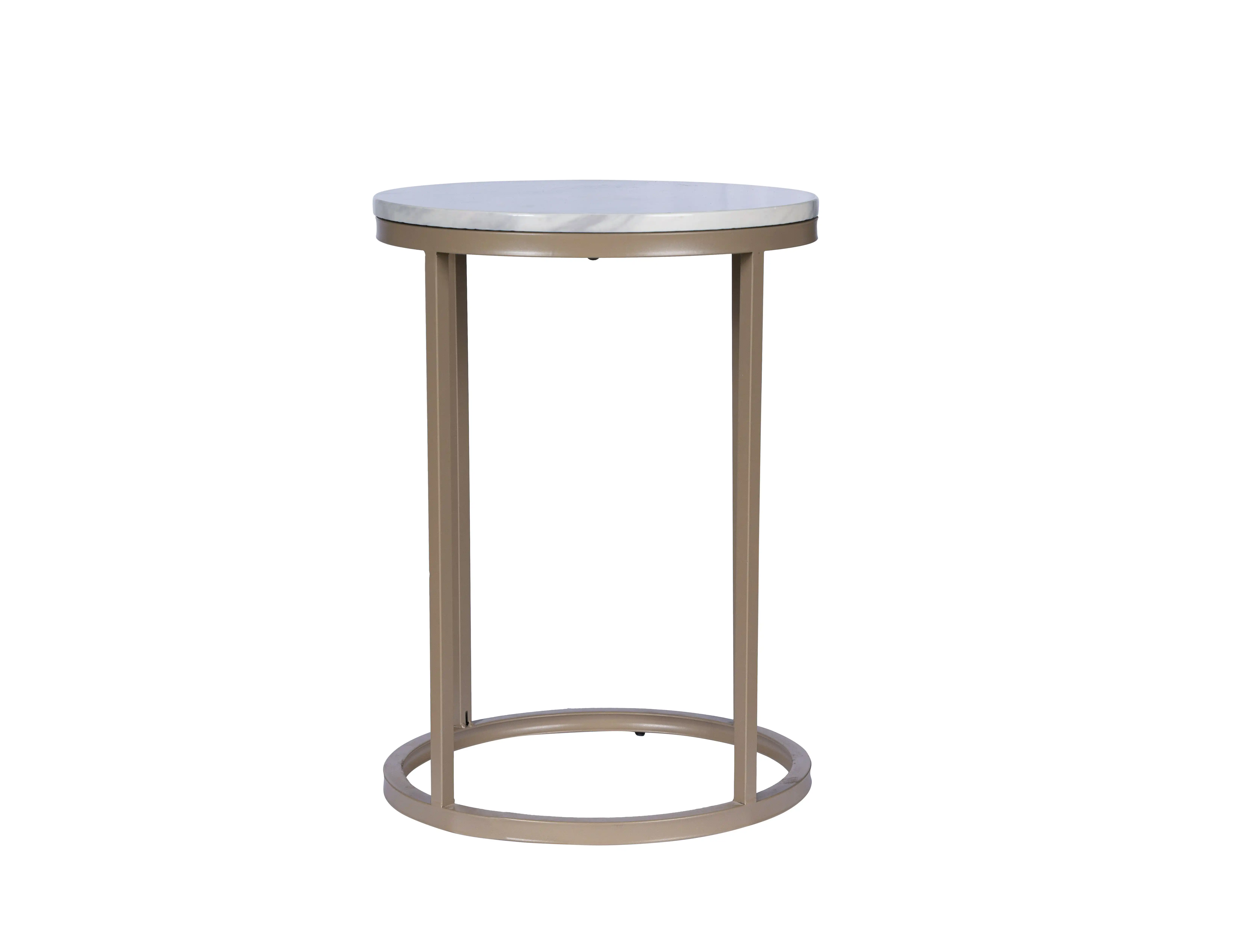 Round Marble Top Side Table -Gold Legs for rent