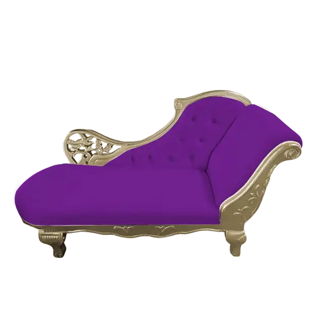 Bridal Villa Antique Sofa designs Solid Wood Chaise Lounge-Purple