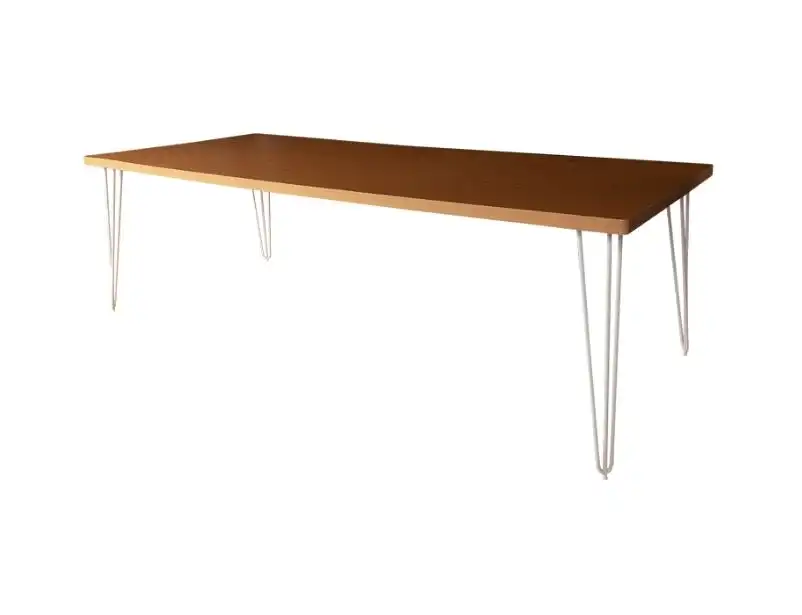 Hairpin Dinning Table White Legs