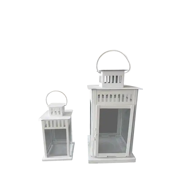 Iron Sheet & Glass Candle Lantern for rent
