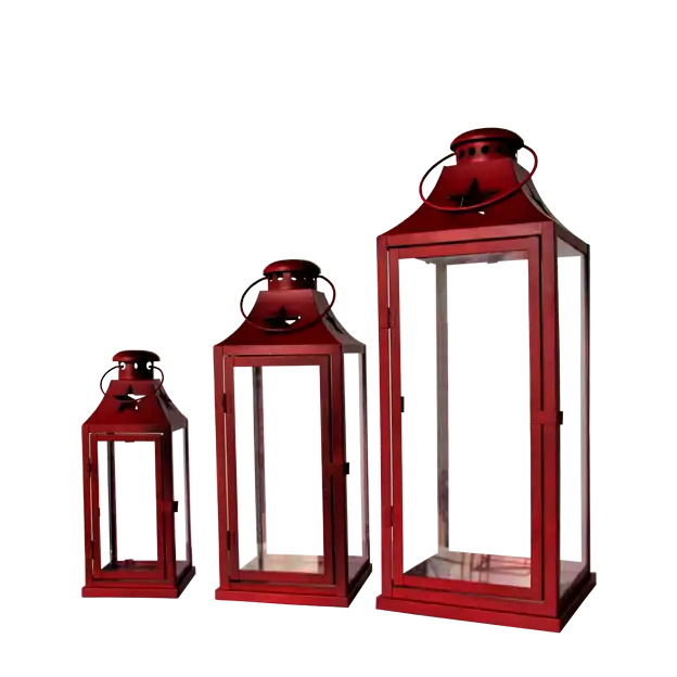 Metal Lanterns Red (Set)