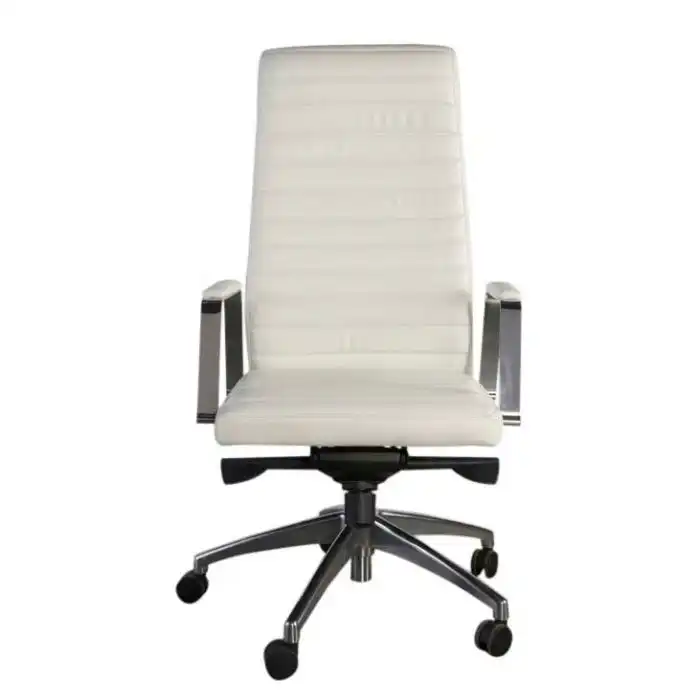 White Leather Office Chair ATHOOR-SKU-000815