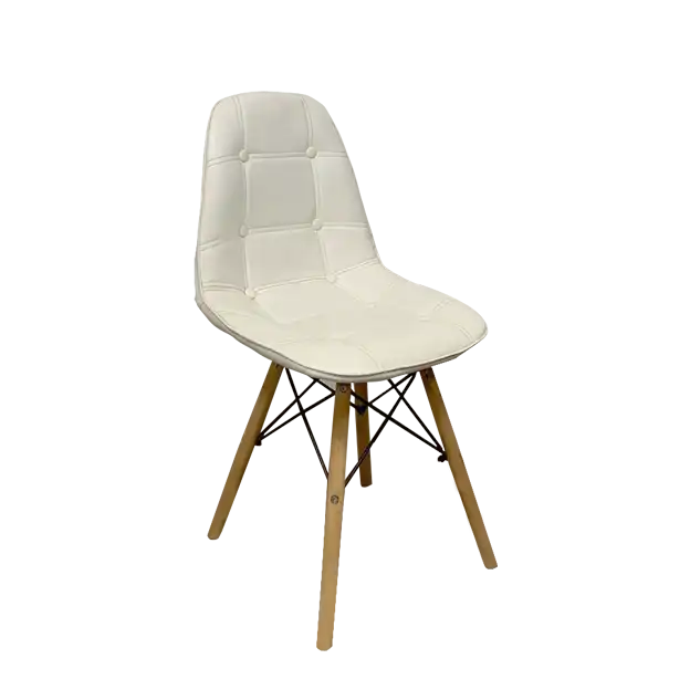 Scandinavian Leather White Chair ATHOOR-SKU-000050