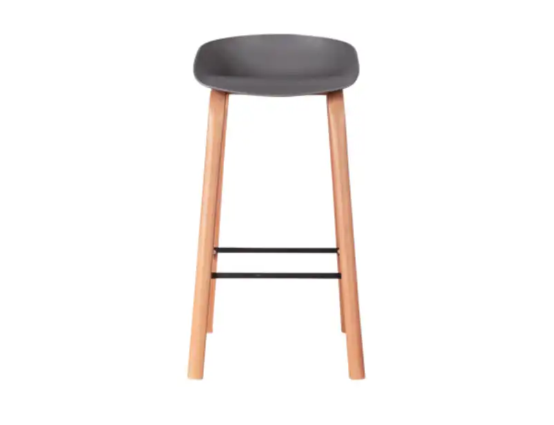 Scandinavian Bar Stool - Gray Seat