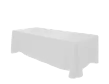 Rectangular Table with Full White Cloth