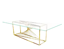  Golden Spiral Glass Dining Table